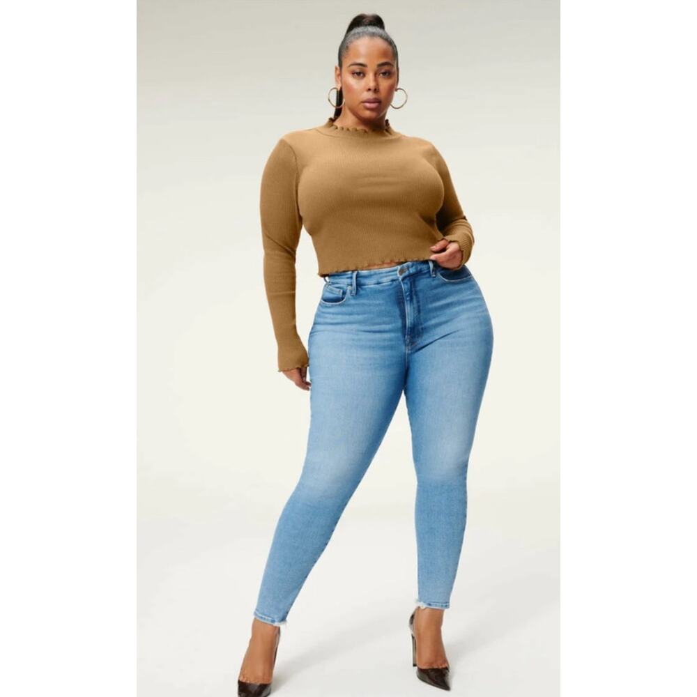 Good American Light Blue Straight Leg Jeans